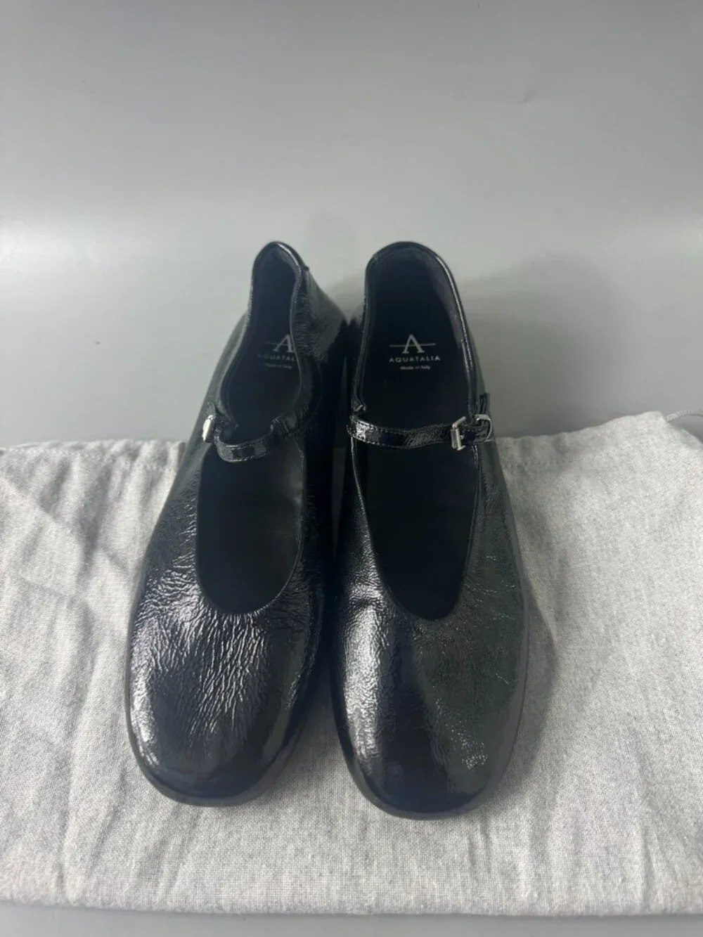 NWOT Aquatalia Black Patent Mary Jane, Size 6 1/2